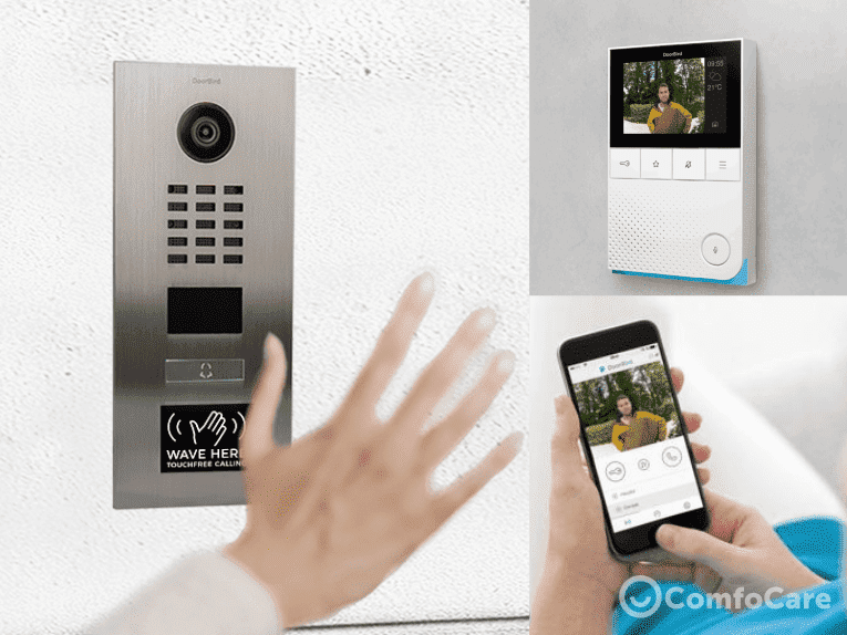 Voordeurcamera videodeurbel Limburg met scherm en app Doorbird.png